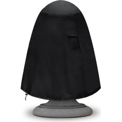 Brunnenabdeckung (91,4 x 106,7 cm), 600D Oxford-Tuch, Gartenbrunnenstatue, Schutzhülle, Fontänenschutz mit Kordelzug, wetterfest, für Winter, Outdoor, Terrasse, Brunnen (91,4 x 106,7 cm, schwarz)