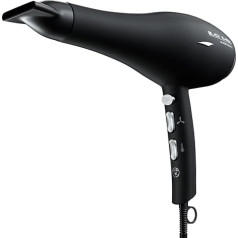 ALISEO Black Mambo Hotel Hair Dryer with Ion Technology Professional Hair Dryer 1875W 3 Temperature and 2 Fan Levels Cold Air Button Lightweight and Durable