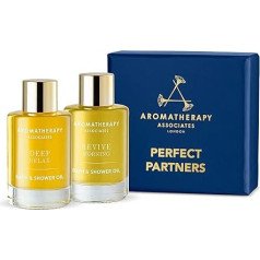 Aromatherapy Associates Perfect Partners Gift Set - 2 x 9ml Must-Have Duo by Revive Morning and Deep Relax Bath and Shower Oil Exceptionally Pure, Highly Concentrated Essential Oil Blends