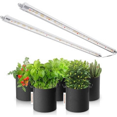 Spider Farmer LED Plant Lamp Glow80, 110 cm Full Spectrum Waterproof Grow Lamp Plant Grow Lamp for Indoor Plant Seedling Veg Flower, Pack of 2, 476 LEDs, 80 W