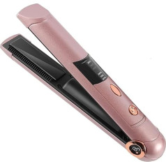 Straighteners and Curling Irons 2 in 1 USB Rechargeable Straighteners Curls and Straightening, Three Adjustable Temperature Levels, Quick Heating Hair Straightener for Long/Short Hair