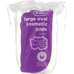 Pretty 50 Large Oval Cotton Cosmetic Pads / Discs - Lint Free, Non Fleecing
