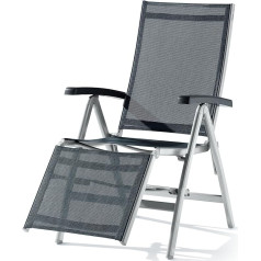 Sieger Bodega 985/G-SG Lounger Aluminium Solid Plastic and Textilux Fabric Iron Grey / Silver Grey