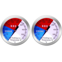 NEWSTART BBQ Thermometer Gauge - Pack of 2 Charcoal Grill Pit Smoker Temp Gauge Grill Thermometer with Fahrenheit and Heat Indicator