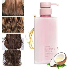 Curl Defining Cream, Styling Cream for Curly Hair, Anti-Frizz Moisturiser, Curl Definer for Natural Hair, Curl Activator for Wavy Hair, Anti-Frizz Curl Cream, Moisturising Curl Cream