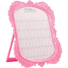 NICENEEDED Nail Colour Display Card Nail UV Gel Polish Chart Nail Painting Practice Design Book Fake Tips Nails Sample Display for Nail Studios DIY Nail Art at Home (Pink)