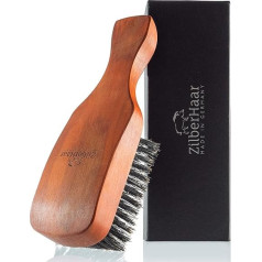 ZilberHaar Hair and Beard Brush for Men - Stiff Boar Bristles and Pear Wood - For All Beard and Hair Types - Perfect for Thick or Thin Hair - Made in Germany