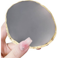 Resin Nail Art Palette Color Tray Nail Art Painting Mixed Colors Nail Polish Palette Gold Edge Nail Holder Display Board Cosmetic Mixing Tools Dark Grey