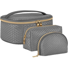 Cosmetic Bag Toiletry Bag for Travel Women Large Waterproof Wash Bag Makeup Bag 3 Pieces, gray, s,