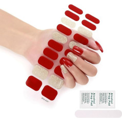 NVOQILIN Halb ausgehärtete Gel-Nagellack-Streifen, selbstklebende Gel-Kunst-Aufkleber, dauerhafte Gel-Wraps, Aufkleber mit Feile