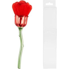 AKOAK 1 Packung Rosenblüten-Design Nagelkunstreiniger Pinsel Multifunktionaler Rougepinsel Puderpinsel Schönheit Maniküre Werkzeug Gel Nagelpflege Zubehör (Rot + Grün)