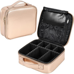 Makeup Bag Travel Makeup Organiser Bag Storage Vanity Case Makeup Bags for Women Makeup Box Cosmetic Bags with Compartments Rose Gold Bag Organiser, Rose Gold, pocket organizer