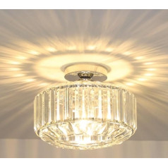 Stepeak Modern Crystal Ceiling Light Living Room, Crystal Ceiling Light Living Room, Ceiling Lamp Bedroom with Glass Lampshade, Chrome Chandelier, Modern Crystal Chandelier for Dining Room, Kitchen