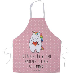 Mr. & Mrs. Panda Cooking Apron Unicorn Heart – Gift, BBQ Apron for Men, Barbecue Apron, Grill Apron Man, Unicorns, Cooking Apron for Women, red