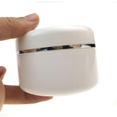 6 x 20ml Round White Plastic Jars Cosmetic Containers Cream Jars Lotion Lip Balm Ointment Storage Jars Containers with Inner Lining and Dome Lids, White