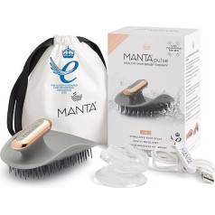 Manta Pulse Electric Scalp Massager & Hair Shampoo Brush - Circulation Stimulator & Head Massage for All Hair Types, Head Scrub, for Dry or Wet Hair, Gentle Brush for Hair Growth