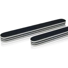 EuBeCos 100 x Premium Professional Nail Files Black Extra Thick Grit 100/180 Made in Germany