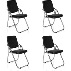 Hjh Office ESTO Folding Chairs PU Black Pack of 4