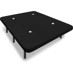 Hogar24 Es HOGAR24 ES - Padded pad 150 x 190 cm, Air Fresh 3D fabric, black, with multi-hole plate + 7 metal feet, height 32 cm.