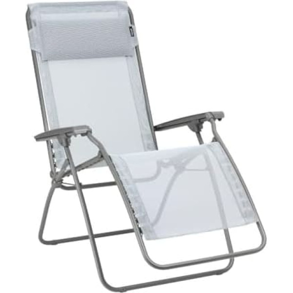 Lafuma Mobilier - Zero Gravity R Clip recliner chair - Folding deck chair for patio and garden - Durable Batyline® fabric - Multi-position lounger, comfortable, France - Sky blue