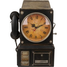 Out Of The Blue 144348 - metal key box in the shape of an old phone with integrated clock, approx. 26 x 35.5 cm, battery operated.