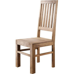 Massivmoebel24.De Sheesham Chair 45 x 46 x 109 cm Grey Oiled Leeds #32