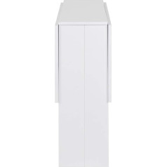 Huole Dining Table, Folding Table with Wheels, Desk, Side Table, Table with Storage Surface for Dining Room, Wood, 103 x 76 x 73.4 cm (Pure White)
