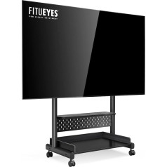 Fitueyes TV Stand Rollable TV Stand with Wheels Floor Stand TV Trolley for 40-85 Inch TVs Height Adjustable High Max 60 kg VESA 600 x 400 mm