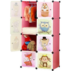 Brian & Dany Expandable Children's Wardrobe, Shelving Unit with Doors