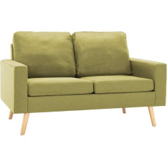 Vidaxl Sofa 2-Seater 2-Seater Lounge Sofa Fabric Sofa Upholstered Sofa Seating Furniture Design Sofa Living Room Sofa Green Fabric Wooden Frame