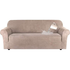 ‎Nopexto NOPEXTO Waterproof Sofa Throws, Suede Sofa Cover, Elastic Stretch Sofa Cover, for Pet-friendly Furniture Protector Protective Covers (3 Seater, Khaki)