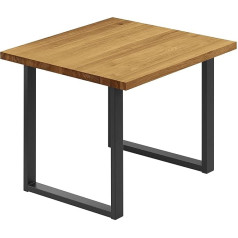 Lamo Manufaktur LBG-01-A-003-9005L Dining Table, Kitchen Table, Coffee Table, Made of Solid Wood, 60 x 60 x 76 cm (AxWxH), Loft, Rustic/Black,