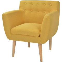 Vidaxl Armchair Fabric 70 x 59 x 74 cm Yellow Relaxing Chair Club Chair Lounge Chair
