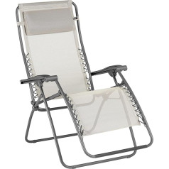 Lafuma Mobilier - Zero Gravity RSXA Upholstered Recliner Chair - Folding Deck Chair for Patio, Garden - Durable Batyline® Fabric - Multi-Position Lounger, Comfortable, France -Roggen Beige