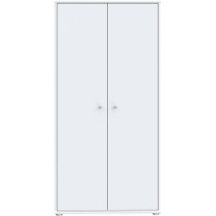Forte Tempra 2 Chest of Drawers with 2 Doors, Wood, White, W x H x D: 73.7 x 149.5 x 34.8 cm