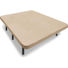 ‎Hogar24 Es HOGAR24 ES Padded Base 140 x 200 cm Reinforced with 6 Metal Feet Height 32 cm 3D Padding Beige + 4 Breathing Valves