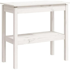 Vidaxl Console Table Side Table Hallway Table Sideboard Storage Table Wall Table Dressing Table Wooden Table White 80 x 40 x 75 cm Solid Pine Wood