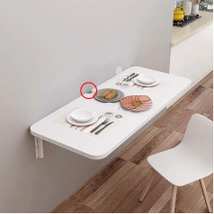 Kddeon Wall Folding Table with Thread Hole Design, Folding Floating Desk for Children, Computer Desk, Laundry Bench, Kitchen Table, Dining Table, Standing Tables, 32 Sizes (65 x 50 cm / 26 x 20 inches)