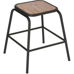 Atmosphera Createur D'interieur Atmosphera Edena Set of 2 Stools Metal and Acacia Wood Chestnut Brown
