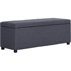 Vidaxl Bench with Storage Compartment, Bench, Stool Seat Chest, Hallway Bench, Chest Bench, Storage Box, Toy Box, Upholstered Bench, 116 cm, Dark Grey, Polyester
