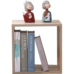 Etnic Art Etnicart Cube Shelf Bookcase Oak 35 x 30 x 35 cm MDF Wood Shelf Design Office Entrance Living Room CD Shelf Children's Cube Shelf DVD Stand Bedside Table Wooden Books Shelf Bookcase Wood