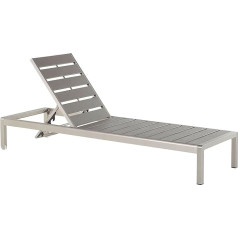 Beliani Nardo Practical Garden Lounger Artificial Wood Adjustable Backrest Grey