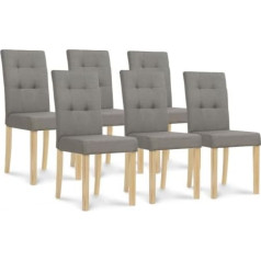 Idmarket - Set of 6 Grey Polga Upholstered Dining Chairs