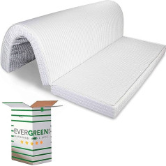Evergreenweb Materassi & Beds Evergreenweb Foldable Mattress 160 x 190 cm 10 High Polyurethane Cold Foam for Bed Couch Hypoallergenic White Cover Orthopaedic Ergonomic with Fastening Straps Medium Hardness Bed Sofa