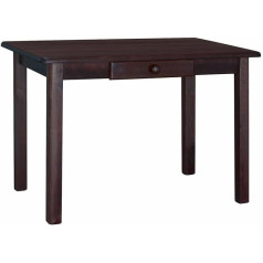 K Koma Dining Table Kitchen Table with Drawer Dining Table Solid Pine Restaurant Nut (50 x 110 cm)