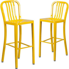 Flash Furniture Bar Stool Galvanised Steel Yellow 50.8 x 39.37 x 109.22 cm