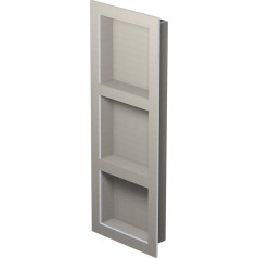 LUX ELEMENTS Wall Recess Shower Ready to Tile 107 x 40.6 cm I Prefabricated Shower Enclosure Including 2 Shelves I Space-saving Storage Option in Shower and Bathroom