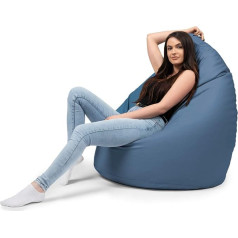 Chilly Pilley Beanbag Beanbag Indoor Outdoor Faux Leather Seat Cushion Garden Cushion Floor Cushion for Children and Adults Relax Armchair Many Colours and Sizes to Choose From (85 x 125 cm, Blue)