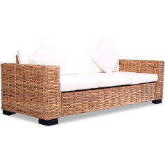 Ccciner 3-Seater Sofa Natural Rattan, Stylish and Comfortable Rattan Sofa for Your Home Sofas & Couches