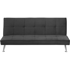 Beliani Hasle II 3-Seater Sofa with Sleep Function Fabric Grey Sofa Bed without Armrests